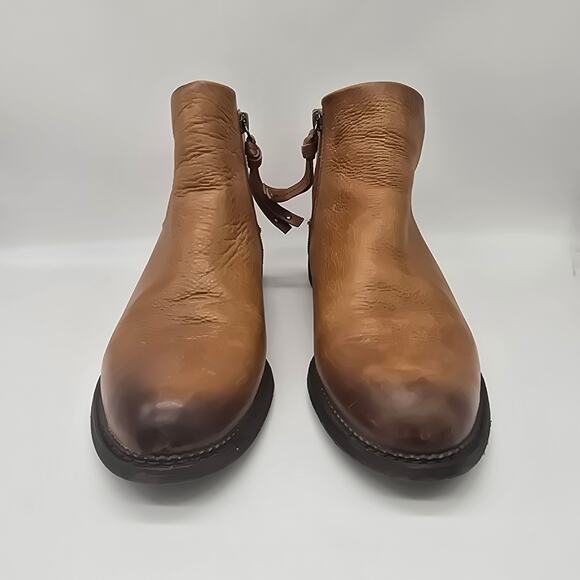 Franco Sarto Women's Leather Hyla Side Zip Chelsea Ankle Booties Brown Size 9M - Picture 2 of 10